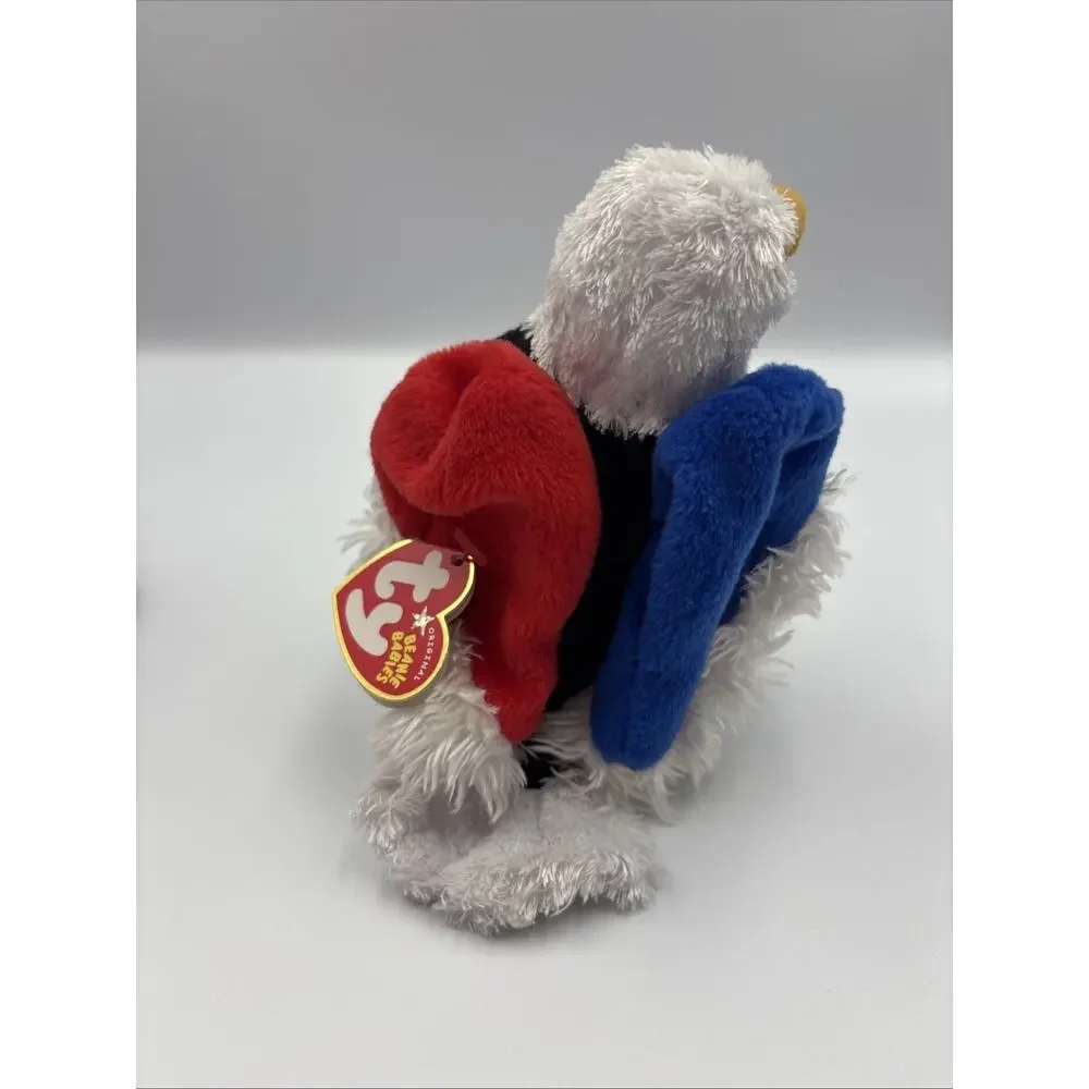 TY Beanie Baby LOT 2 Bear USA Millennium Edition 2000‎ And FREE Bald Eagle 2004
